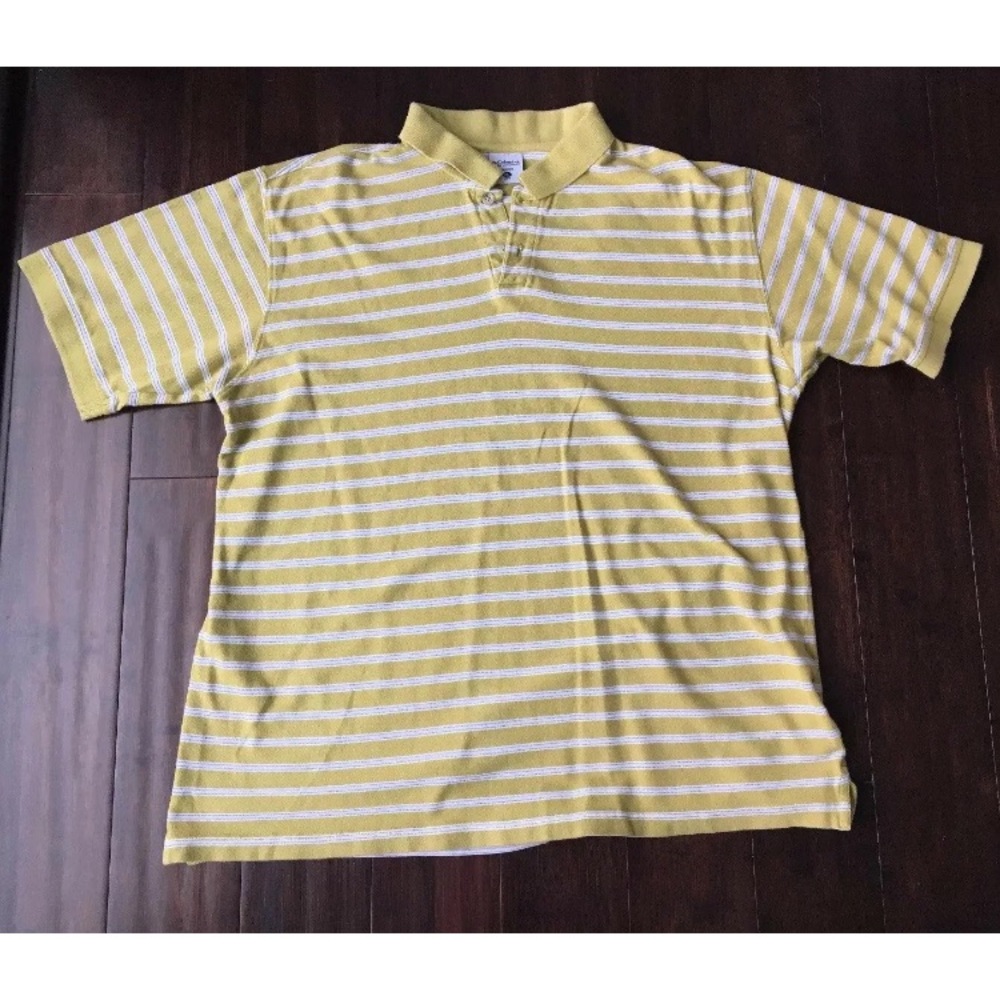 Men’s XL Columbia Polo Golf Shirt Green Stripe